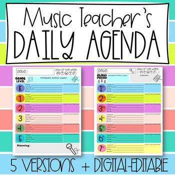Preview of Daily Agenda - Music Teacher Planner