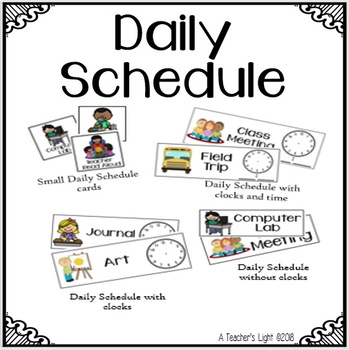Daily Agenda Schedule Cards by A Teacher's Light | TPT