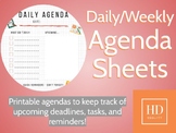 Daily Agenda Sheet - Great for Students and Teachers!