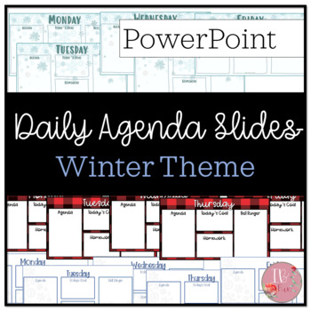 Preview of Daily Agenda Slide Template | Winter Theme | PowerPoint