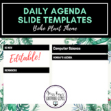 Daily Agenda Slide Templates: Boho Plants