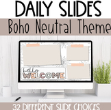Daily Agenda Slide Templates: Neutral Boho Theme PPT & Google