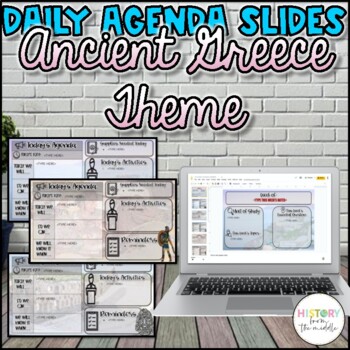 Preview of Daily Agenda Slides-Ancient Greece Theme - Digital