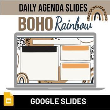 Preview of Daily Agenda Slides | Boho Rainbows