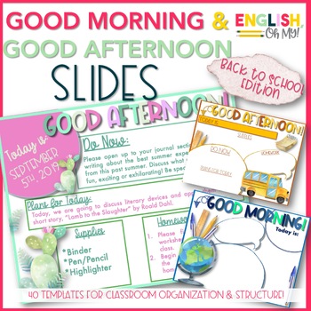 Preview of Daily Agenda Slides & Daily Schedule Templates {Back to School}
