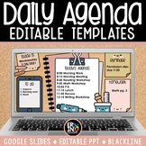 Daily Agenda Slides Editable Boho Rainbow Style Printable 