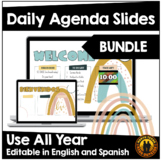 Daily Agenda Slides Editable English Spanish Google Slides BUNDLE