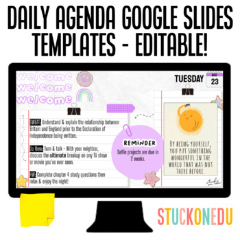 Preview of Daily Agenda Slides Editable Google Slides