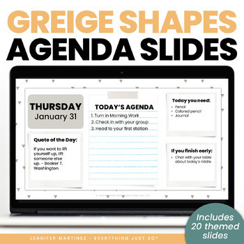 Preview of Google Slides Template - Digital Daily Agenda Slides - Greige Theme