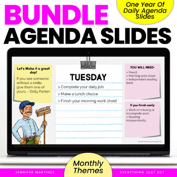 Preview of Daily Agenda Slides - Editable Google Slides™ Template YEAR LONG BUNDLE