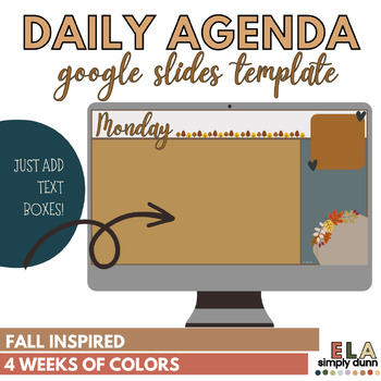 Preview of Daily Agenda Slides | I "Heart" Fall