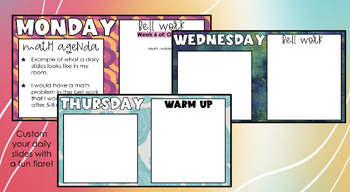 Preview of Daily Agenda Slides -- Retro Abstract