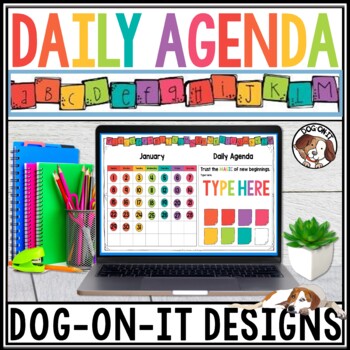 Preview of Daily Agenda Slides and Calendars Google Slides | PowerPoint | ABCs