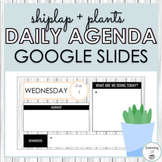 Daily Agenda Slides for Middle School - Shiplap + Plant Theme
