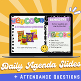 Daily Agenda Slides including 180 Attendance Questions | 1
