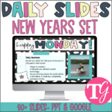 Daily Agenda Slides | New Years Set | PowerPoint & Google 