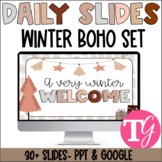 Daily Agenda Slides l Winter Boho Set l PPT & Google l Editable