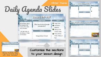 Preview of Daily Agenda Slides_Winter Theme