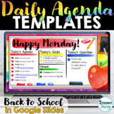 Daily Agenda Template | Daily Schedule Google Slides BACK 