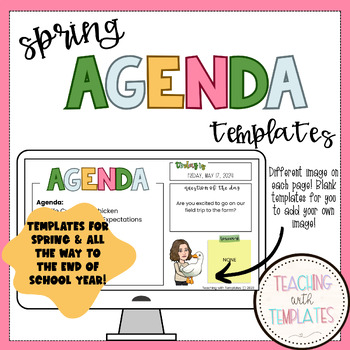 Preview of Daily Agenda Template- Editable-Spring to End of School Year-Gnome Theme