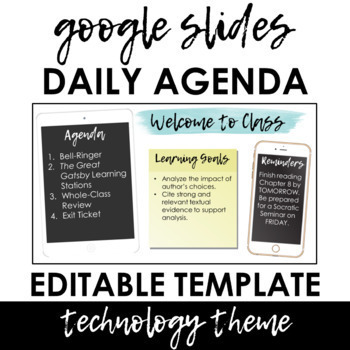 Daily Agenda Templates Google Slides Bundle Distance Learning