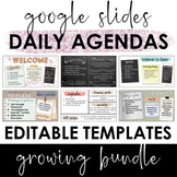 Daily Agenda Templates - Google Slides - BUNDLE - Distance