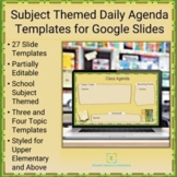 Daily Agenda Templates for Google Slides School Subject Theme