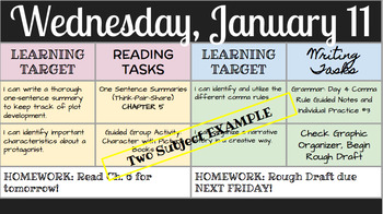 Preview of Daily Agenda for ALL SUBJECT AREAS - INSTANT DOWNLOAD GOOGLE PRESENTATION