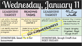 Daily Agenda for ALL SUBJECT AREAS - INSTANT DOWNLOAD GOOG