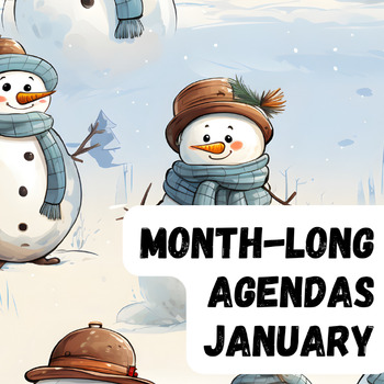 Preview of Daily Agenda for January , High School, The New Year, Editable, Classroom Forms
