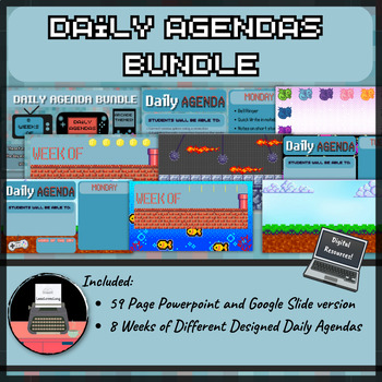 Preview of Daily Agendas Pixelated Perfection Bundle