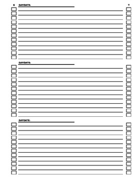 Preview of Daily Assignments Sheet (PDF) (FREE)