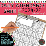 Daily Attendance Sheet: 2024-2025 School Year