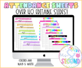 Daily Attendance Sheets | Editable and Printable in PPT | Back to School
