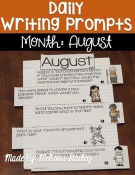 Daily Writing Prompts {August} by The Husky Loving Teacher | TPT