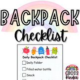 Daily Backpack Checklist Back to School