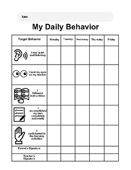 Daily Behavior Chart by Brittany Gelmine | TPT