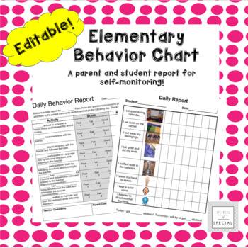 Preview of Student & Parent Behavior Chart - Editable