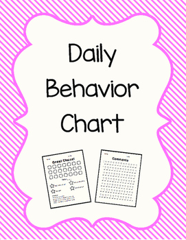 Daily Behavior Chart by The Clever Unicorn | Teachers Pay Teachers