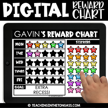 Preview of Daily Behavior Chart Digital Stickers Rewards