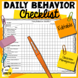 Daily Behavior Chart Editable Checklist