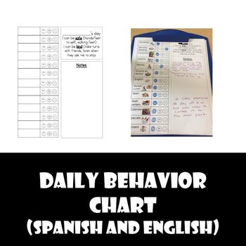 Preview of Daily Behavior Smiley Face Chart (English/Spanish) EDITABLE!