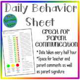 Daily Behavior Chart Parent Communication Data Special Education 