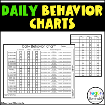 Daily Behavior Chart to Track Teacher Response to Behaviors | TpT