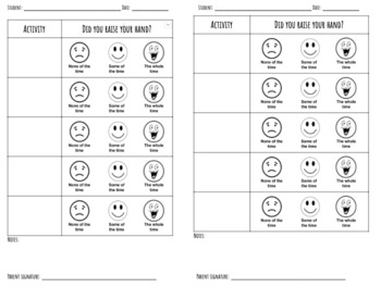 Preview of Daily Behavior Chart with smiley faces