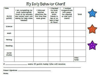 Behavior Charts For Special Education Students
