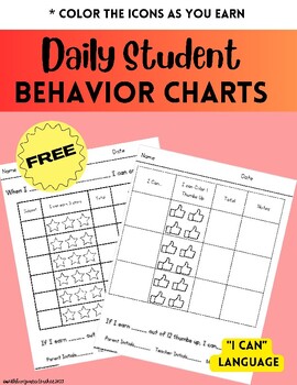Daily Behavior Charts | FREE | I Can Language by With Love Your Co-Teacher