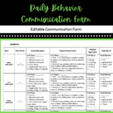Daily Behavior Communication Form (DETAILED)