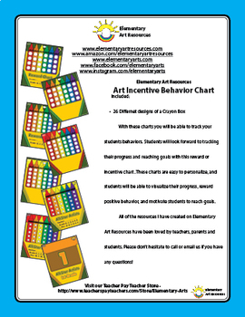 Preview of Crayon Box Chart Behavior Management Reward For Behavior and Incentives