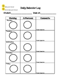 Daily Behavior Log for Students with Behavior Needs